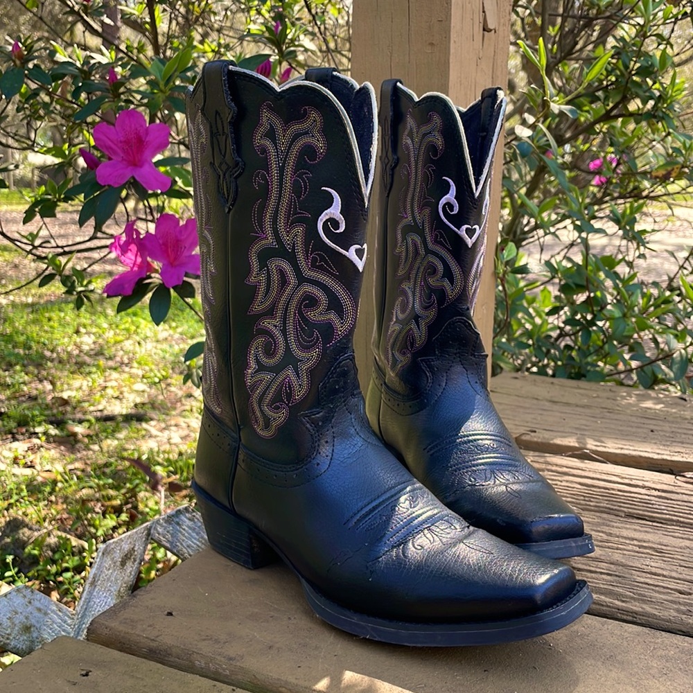 Black Justin Cowgirl Boots